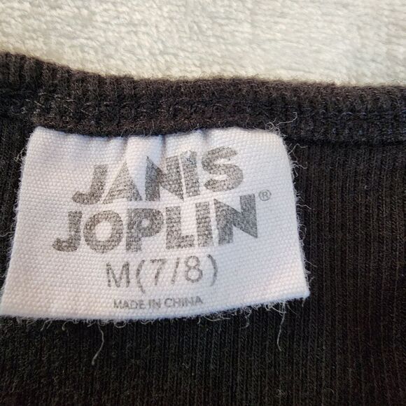 Janis Joplin Youth Black Tank Top With Graphics Size Medium - Picture 3 of 4